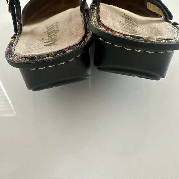 Alegria Tuscany Gold Floral Leather Mules Mary Jane Slip On Shoes 38 US 8/8.5 - Picture 4 of 8